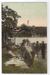 Open Air Store Street Seller Canal Zone Panama 1910c postcard