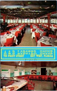 KEY WEST, Florida  FL  Interior  A & B LOBSTER HOUSE  Front Street Postcard