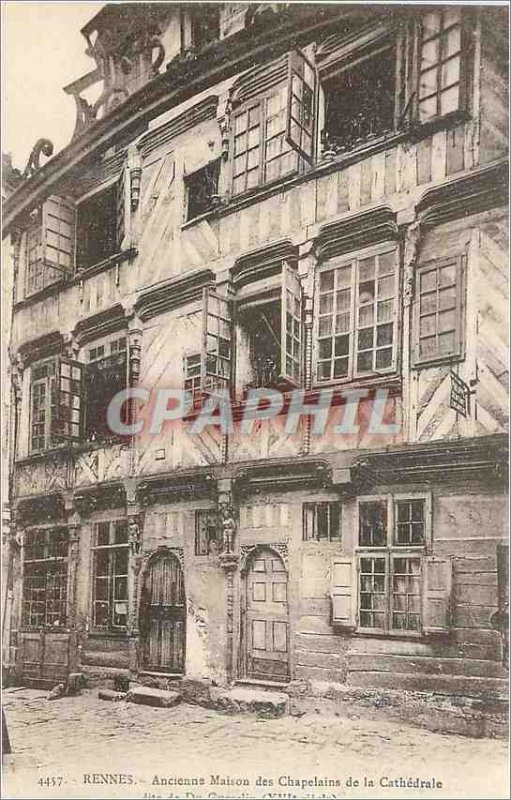 Postcard Old Rennes Ancient House of Chaplains of the Cathedral