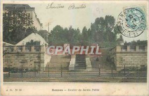 Postcard Old Rennes Stair Public Garden