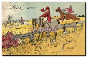 Illustrator Old Postcard Stuck 1804 Race horses has O finders