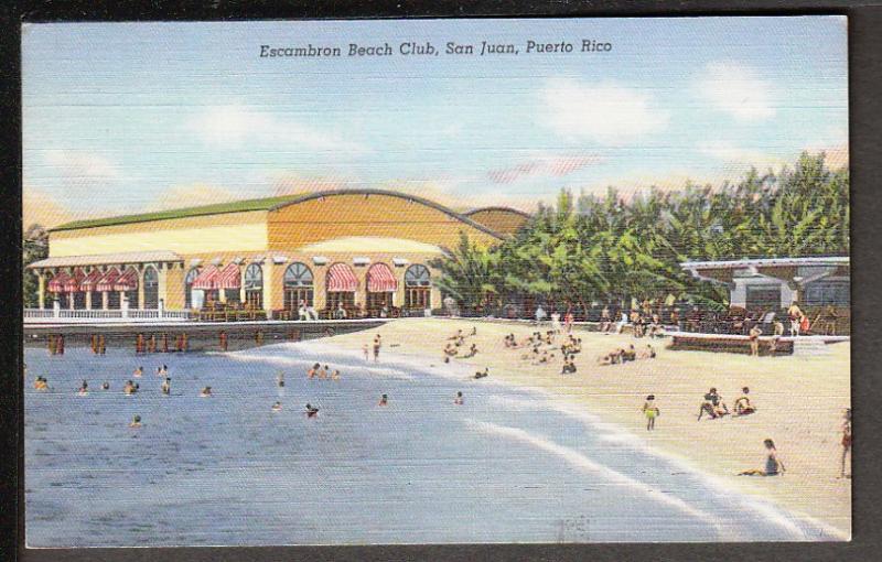 Escambron Beach Club San Juan Puerto Rico Postcard BIN 