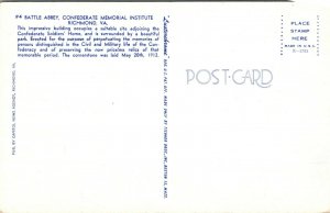 Richmond Virginia VA Battle Abbey Confederate Memorial Institute Postcard 