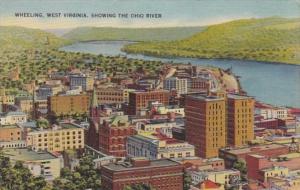 West Virginia Wheeling Aerial View Showing The Ohio River