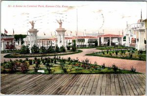 Postcard MONUMENT SCENE Kansas City Kansas KS AM6832