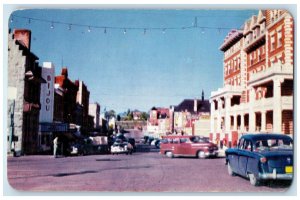 c1950's License Plates in Kenora's Main Street Ontario Canada Vintage Postcard