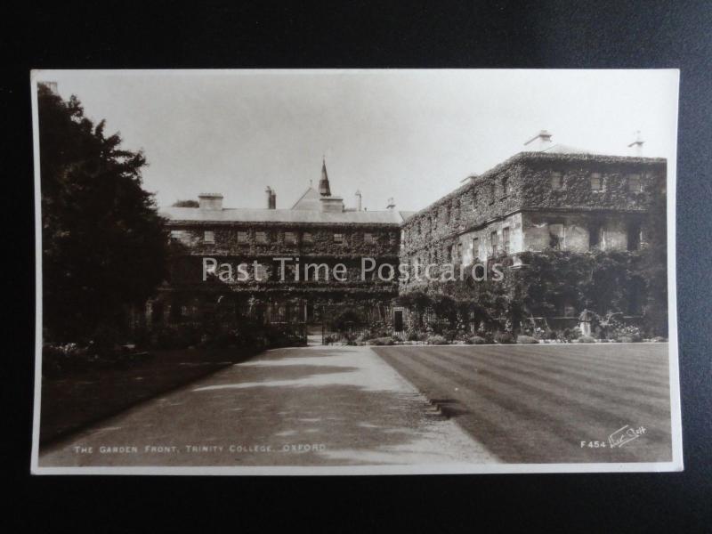 Oxford TRINITY COLLEGE The Front Garden Old RP Postcard by Walter Scott F454