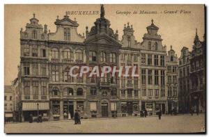 Old Postcard Brussels Houses Group Grand Place
