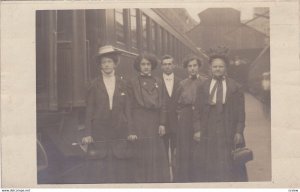 RP; Four Woman And A Man About To Get On A Train, 1920-1940s