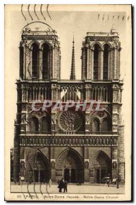 Postcard Old Paris Notre Dame frontage