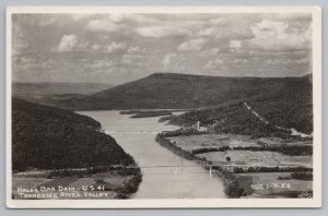 Real Photo Postcard~Elevated View~Hales Bar Dam~US 41~Tennessee River Vlly~RPPC 