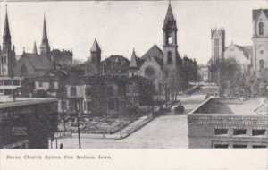 Church Seven Church Spires Des Moines Iowa 1908