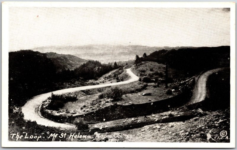 The Loop Mount Saint Helena Montana MT Mountain Real Photo RPPC Postcard