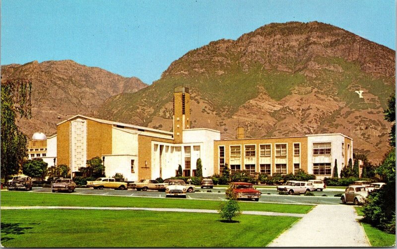 Joseph Smith BYU Provo Utah UT Memorial Mountains Old Cars Postcard VTG UNP  