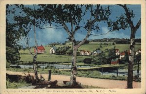 New Glasgow Prince Edward Island Village c1940s Postcard