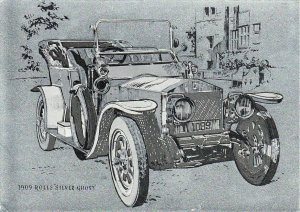 Lot of 4 novelty postcards automobiles classic cars Rolls Silver Ghost Vauxhall 