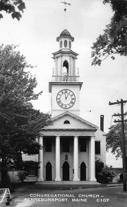 Kennebunkport ME Congregational Church, Real Photo Postcard