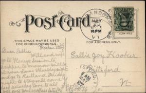 Men Shaking Hands Auld Lang Syne Music Lyrics c1910 Postcard