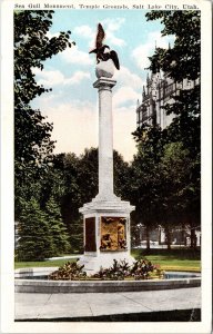 Sea Gull Monument Temple Grounds Salt Lake City Utah UT WB Postcard VTG UNP  