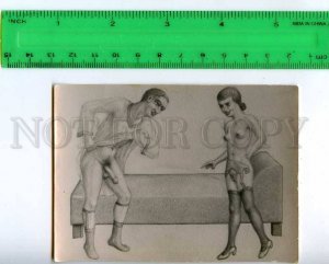 213227 RUSSIA sex lovers LUBOK photo miniature card