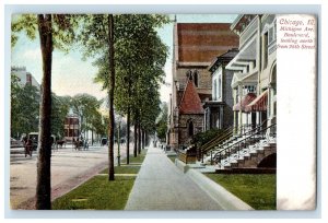 Chicago IL, Michigan Avenue Boulevard Looking North From 26th Street Postcard 