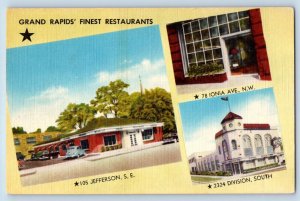 Grand Rapids Michigan Postcard Finest Restaurants Multiview Building 1940 Linen