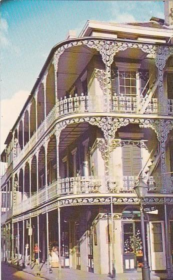 Louisiana New Orleans Lace Balconies At Royal And Saint Peter Streets Typical...