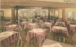 Carhart Inn Interior 1920s PITTSFORD NEW YORK Hand colored postcard 5082