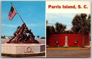 Vtg Parris Island South Carolina SC Marine Corps Boot Camp Monuments Postcard