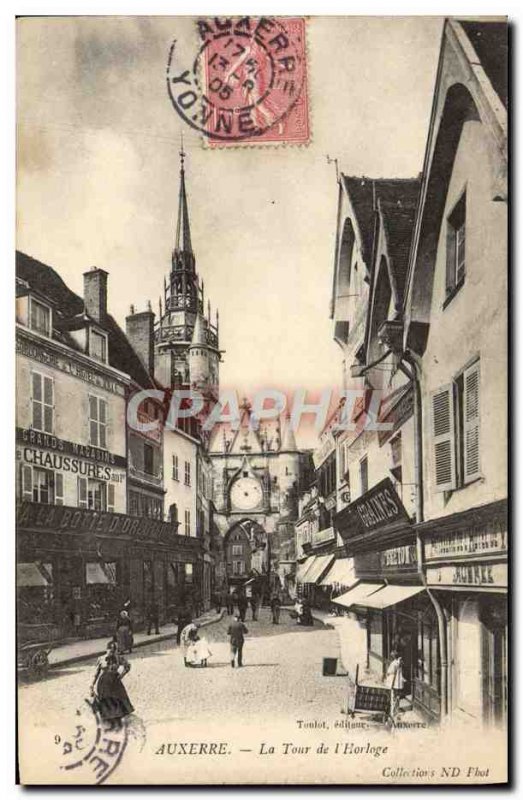 Old Postcard Auxerre La Tour L & # 39Horloge