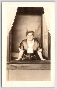 Hampton~Mrs Ulysee W (Mary) Green~Mother of Lennice~Nice Faux Studio Window RPPC