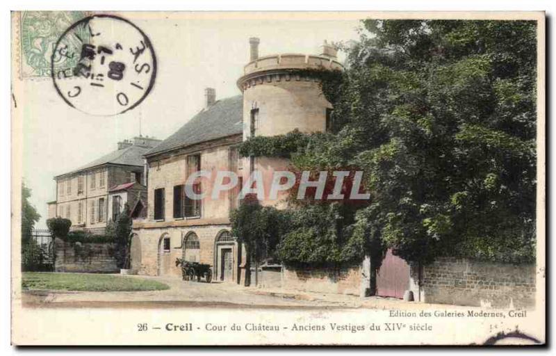 Old Postcard Creil Chateau Court of Veterans Remains
