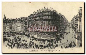 Old Postcard Marseille Rue de la Republique