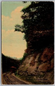 Newark Ohio 1914 Postcard Along Interurban Road Train Tracks Streetcar