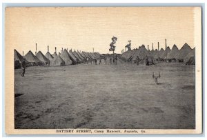 c1920's Battery Street Camp Hancock Augusta Georgia GA WW1 Antique Postcard 