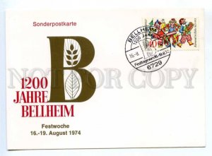 420181 GERMANY 1974 year 1200 year of Bellheim postcard