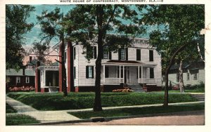 Vintage Postcard 1934 The First White House Of Confederacy Montgomery Alabama
