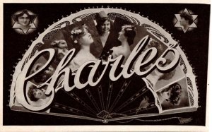 All the Girls love Charles - Tuck Name Postcard - c1915