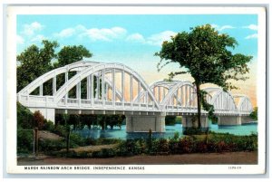 c1920's Marsh Rainbow Arch Bridge Lake River Independence Kansas KS Postcard