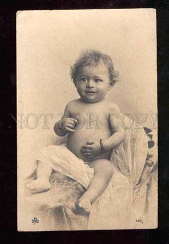 027801 Boy on Towel. S.B.W. Vintage Real Photo