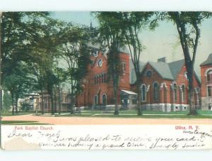 Surface Wear - Pre-1907 CHURCH SCENE Utica New York NY p5488