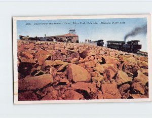 Postcard Observatory and Summit House, Pikes Peak, Colorado