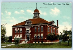 Alva Oklahoma Postcard Woods County Court House Exterior c1911 Vintage Antique