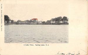 Spring Lake New Jersey Waterfront Scene Antique Postcard K89596