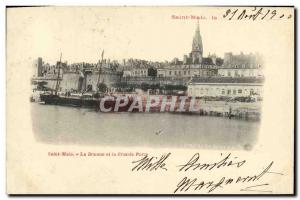 Old Postcard Saint Malo Customs and the Great Gate Boat