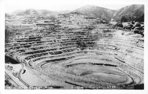 F90/ Bingham Canyon Utah RPPC Postcard c50s View Copper Mine 3