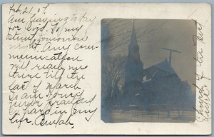 GENEVA NY ST.PETER'S CHURCH ANTIQUE REAL PHOTO POSTCARD RPPC