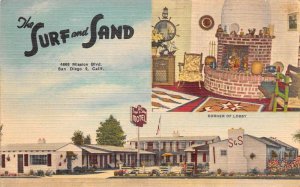 San Diego California The Surf and Sand Motel Vintage Postcard AA57481