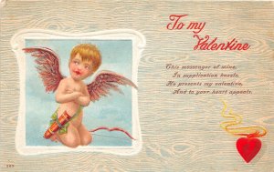 J20/ Valentine's Day Love Holiday Postcard c1910 Art Beautiful Cupid 57