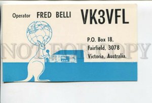 462817 1981 year Australia kangaroo with microphone radio QSL card